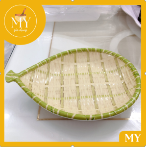 Dĩa Nhựa Melamine giả tre Hình Chiếc Lá - Nhựa FATACO Cao Cấp