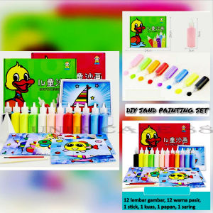DIY SAND PAINTING SET Mainan Edukasi Menggambar Melukis Dengan Pasir Warna