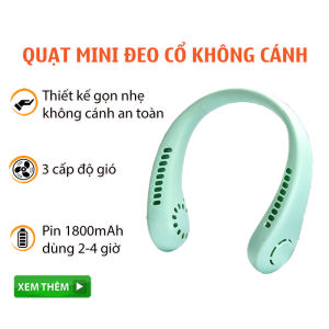 Quạt Đeo Cổ Q15  Quạt Mini Đeo Cổ Tích Điện Không Cánh 3 Cấp Độ Gió Tiện Lợi Thời Trang Kiểu Dáng Thể Thao.