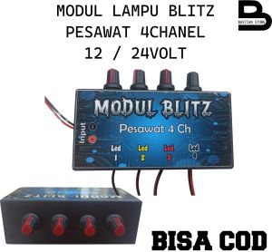 MODUL 4 CHANNELMODUL 4 KABEL MODUL 4 MODE  MODUL BLITZ  PESAWAT   4 CHENEL NYALA MANTENG 12 / 24 VOLT SUDAH DI LENGKAPI RELAY PENGATUR KEDIPAN