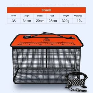 FIGHTINPC Dung tích lớn Giỏ cá nổi Sấy nhanh Túi lưới cá Cage cá gập lại Di động 19L/47L. Lưới câu cá gập lại Mồi câu cá