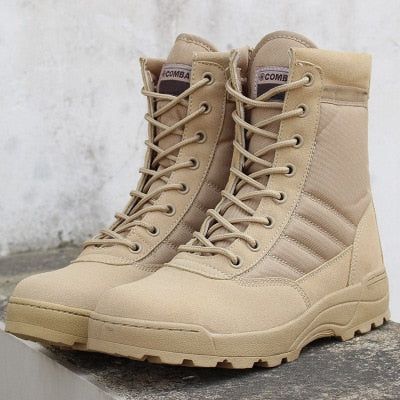Sepatu Boots Tactical Swat kulit sapi cordura Sepatu Mid Cut Untuk