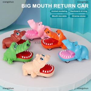 [COD] xiangshun Biting Hand Crocodile Mouth Pull-back Car Toy Cartoon Hippo Puppy Pull Back Toy Car Press Teeth Bite Fingers Tricky Toy