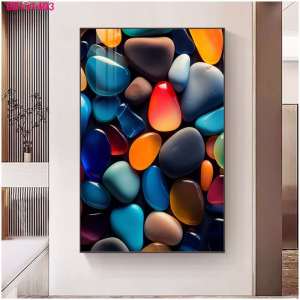Himalaya Paintings stone and beach design 50cmx70cm frameless or aluminum frame sintraboard decorative wall