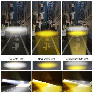 MOFOX V6 40W Motorcycle Mini Driving Light – Dual Color Hi/Lo Beam Auxiliary LED Spotlight Waterproof