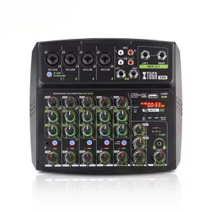 XTUGA BM6 6 Chanel Audio mixer Live Broadcast Mixing Console for DJ Stage Broadcast Recording song Party studio mixing console mini small audio mixer for live broadcasting DJ Mixer audio mixer for stage show VMI DIRECT