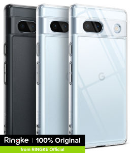 Ringke Fusion Compatible with Google Pixel 7a Case Transparent Hard Back Shockproof TPU Bumper Cover with Wrist Strap