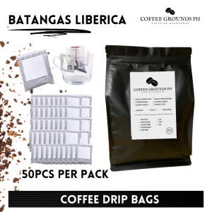(Kapeng Barako) Batangas Liberica: Drip Bag 50pcs | Coffee Drip 13g I Pour Over Brewing Method by Coffee Grounds PH