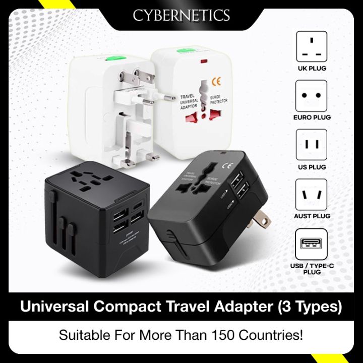 Universal Compact Travel Adapter Wall Plug with USB PD ports | Lazada ...