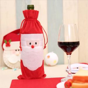 Christmas Santa Claus Wine Bottle Cover Merry Christmas Decorations For Home Christmas Ornament 2022 New Year