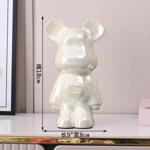 Light Luxury Bearbrick Moneybox Piggy Bank Creative Living Room Decoration Childrens Gift Gloomy Bear Ceramic Doll