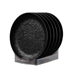 GAOSU Ins Tấm xương vân đá Chống vỡ Có đế Đĩa đựng kẹo tráng miệng Sang trọng nhẹ Tái sử dụng Đĩa đựng thức ăn salad Ăn bít tết cao cấp