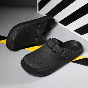 DouIn MenS Slippers For Summer Versatile For Outdoor Wear Odor-Resistant Commuting WomenS Closed-Toe Shoes