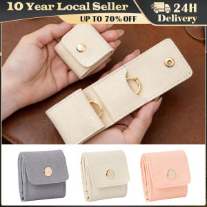 Mini Velvet Jewelry Display Bag Microfiber Fabric/Felt Flip Cover Jewelry Pouch Simple Earrings Organizer Earrings Organizer