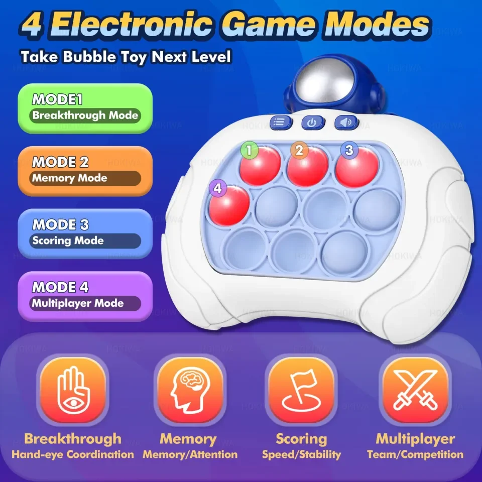 Pop it game console quick push pop it 4 game modes pop it electronic brain  teasers