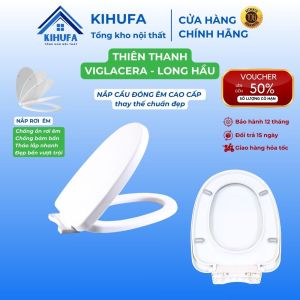 Nắp bồn cầu Đóng Êm thay thế chuẩn đẹp cầu 1 Khối nắp bàn cầu Rơi Êm Trắng Cao Cấp Chống Bám Bẩn N2K1