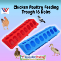 VIDDAVET  Flip Top Poultry Feeding Trough Baby Chick Feeder Plastic Chicken Feeder 16 holes and 28 holes linear feeder. 