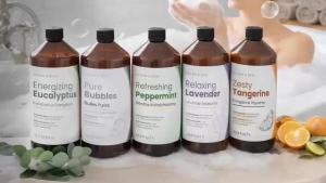 Luxury Foaming Bath - Natural Scented Bubble Bath with Essential Oils and Epsom Salt - Energizing Eucalyptus Scent 33.8 fl oz / 1L