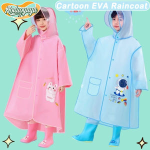 Aoduoyaya Cartoon EVA Raincoat with Backpack Thick Quick-Drying Raincoat for Kids Boys and Girls Pupils