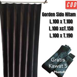 (COD)GORDEN pintu/gorden Jendela kamar/gorden pintu/Gorden jedela rumah/Tirai Gorden polos hitam model plisket/ gorden pintu poklos lebar 100x190 cocok untuk pintu dan jendela/gorden pintu model plisket /