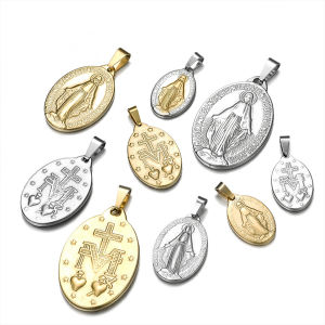 Catholic Virgin Mary Miraculous Medal Charm Only Pendant for Necklace DIY Jewelry Making