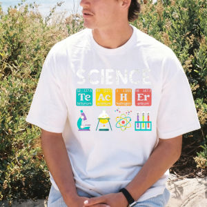 [Local Stock] VCC Science Periodic Table Elements T-Shirt Chemistry Biology Physics Teacher Student Crew Neck Short Sleeve Clothing