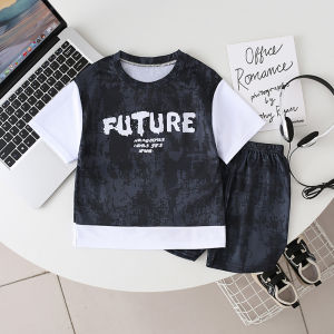 AILEBE Kids Sets Terno Camouflage Short Sleeve Top & Shorts Set Lightweight Breathable Mesh Fabric Skin-Friendly Soft Quick-Dry Loose Comfy Fit For Free Movement Stylish Casual Summer Wear Pambahay OOTD For Baby Boys 0-5 Years