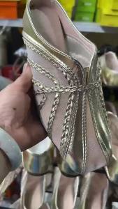 [Free Shipping] Mesh Hollow-Out Patchwork Closed-Toe Slippers For Women 2026 Summer Half-Slippers For Outdoor Wear WomenS Square-Toe Wedge Heel Half-Covered Sandals