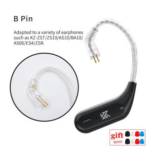 KZ AZ09 HD Bluetooth 5.2 Wireless Upgrade Cable earphone Headset telinga cangkuk dengan kes mengecas untuk KZ ZAX DQ6 ZSN ZSX CA16 VX MT1