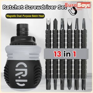 E.B. 13 in 1 Ratchet Screwdriver Set Alloy Steel Magnetic Dual-Purpose Batch Head Telescopic Screwdriver