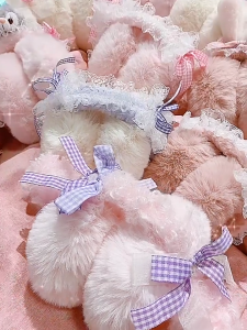 Earmuffs Ear Muffs For Winter Cute Bunny Ear Muffs Foldable Earmuffs Fleece Bow Knot Headband Rabbit Ear Muffs