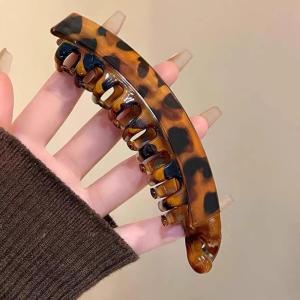 Tortoiseshell Banana Hair Clip Fish Shaped Hairpin for Women Hair Accessories Fashion Ponytail Barrettes Hair Claws Hairpins Headwear