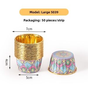 ALLLUCK 50pcs Dùng một lần Khuôn làm bánh muffin và cupcake Khuôn nướng bánh Dụng Cụ Làm Bánh Vỏ bánh nhỏ Thân thiện với môi trường Cốc giấy làm bánh Đồ dùng tiệc tùng