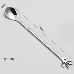 (HÀNG CAO CẤP) NĨA MUỖNG INOX 304 Hình Chiếc Lá 18cm độc lạ dùng uống cafe ăn tráng miệng - muỗng khuấy trà nĩa ghim trái cây muỗng
