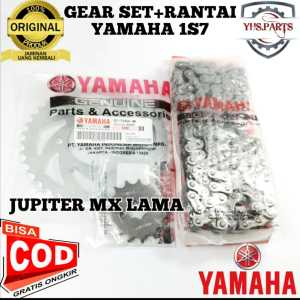 ASLI ORIGINAL GEAR SET PLUS RANTAI YAMAHA YGP 1S7 JUPITER MX OLD LAMA 135 GER GIR GIGI TARIK
