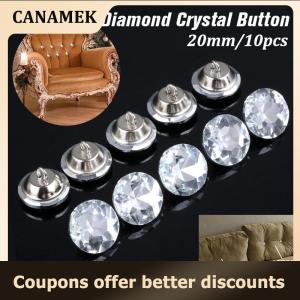 【 CANAMEK 】 10pcs 20mm Crystal Rhinestone Buttons Fit for Sofa Headboards Furniture Bag Buckles DIY Decorative