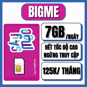 ( FULL DATA TỐC ĐỘ CAO ) Sim 4G Mobifone bigme gói 210GB 1 tháng 7GB 1 ngày - Phí chỉ 125k 1 tháng FREESHIP - CHƯA KÍCH HOẠT