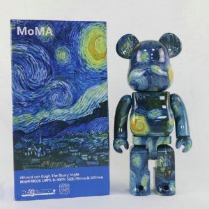 Bearbrick 400 Cooper Bear ABS Famous Paintings Art Style Van Gogh Starry Night Mona Lisa Sunflower Tide Play Decoration ji mu xiong