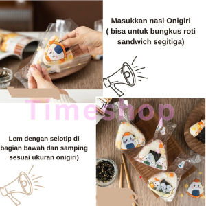 TS isi 50 lembar Plastik Onigiri Segitiga Bungkus Nasi /  Plastik Pembungkus Nasi Onigiri Roti Kue Bermotif