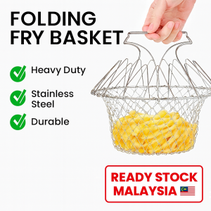 HOME BEST 1pc Stainless Steel Magics Mesh Basket Strainer Expandable Fry Chef Cooking Basket Fry Chef Cooking Basket Kitchen Oil Sieve Basket 网篮过滤器可扩展油炸厨师烹饪篮油炸厨师烹饪篮厨房油筛篮 FZ1-0147