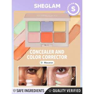 SHEGLAM Multi-Fix Concealer and Color Corrector All-in-One Buildable Cream Palette for Face Makeup