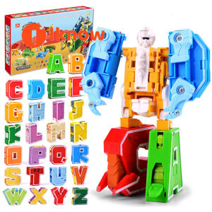 I know Alphabet dinosaur Robot Action Figure Toys for Kids ABC Learning Birthday Party School Classroom Rewards Carnival Prizes Pre-School Education Toy Easter Basket Stuffers Christmas Stocking Stuffers