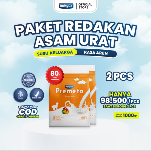 Susu Kambing Etawa Bubuk 1kg Untuk Tumbuh Kembang Anak - Rasa Gula Aren - DairyGo Gold - Paket 2x