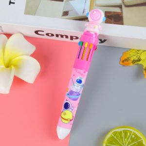 Cute Multifunctional 10 In 1 Ballpoint Pen Cartoon Ten-colors Spaceman School Supplies Stationery