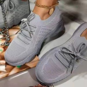 [Free Shipping] Summer New Plus-Size Casual Shoes Thick-Soled Solid-Color Lace-Up Slip-On Flat Shoes