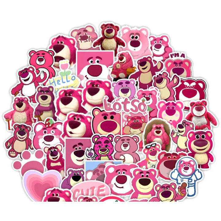 Sticker gấu dâu lotso 30-60 ảnh ép lụa khác nhau/Hình dán Lotso ...