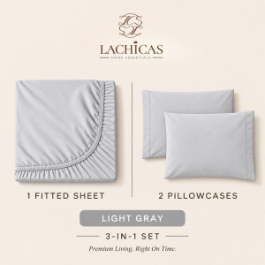 Everyday Comfort Microfiber Fitted Bedsheet Set | Neutral Color | Soft&Lightweight | 3in1 | LACHICAS