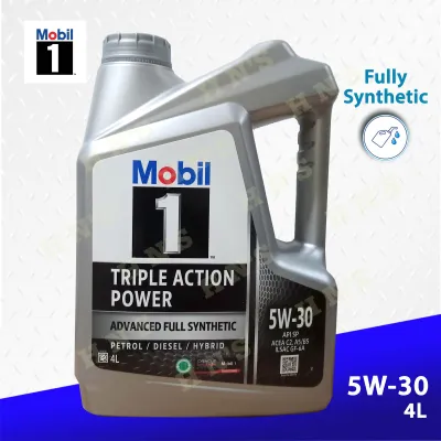 Mobil 1 Triple Action Power 5W-30 Fully Synthetic API SP ACEA C2 A5/B5 ILSAC GF-6A 4L ( 4 Liters ) [ for gas / diesel engines ]