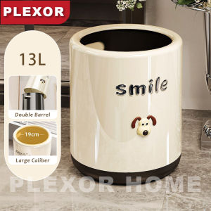 Plexor 13L Circular Trash Can without cover Simple Dual Barrels Round Dustbin For Kitchen Bathroom Toilet Trash Can Living Room Waste Garbage Bin