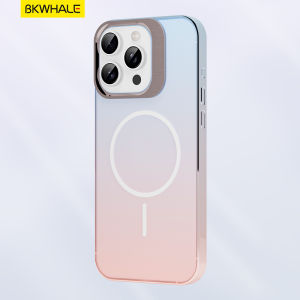 BKWHALE Vỏ điện thoại từ Đối với iPhone 17 Pro Max 17 Air 16 Pro Max 15 Pro Max 14 Pro Max 13 Pro Max Với khung kính Màu sắc gradient trong suốt Vỏ điện thoại